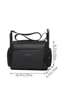 New Solid Color Oxford Fabric Men's Business Casual Messenger Bag, Multi-Pocket Shoulder Bag, Crossbody Bag - Multicolor - View 3