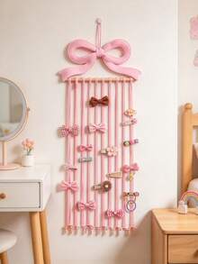 1pc Pink Bow Hair Accessory Storage Rack, Kids Room, Room Decor, Baby Room, Essential Newborn Supplies For Baby Girls - Multicolor - View 4