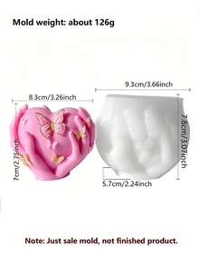 Hand-Holding Heart Butterfly Aromatherapy Candle Silicone Mold, Soft Silicone Material Easy To Demold, Suitable For DIY Aromatherapy Candles, Plaster Decor, Handmade Soap, Resin Jewelry - Butterfly Heart - View 7