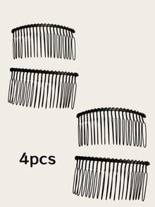 2/4 buah Aksesori Rambut Kecil Praktis, Sisir Rambut Hitam Tanpa Sambungan, Jepit Rambut Kecil, Alat Penambah Volume untuk Sanggul Samping, Digunakan untuk Menata Rambut dan Poni yang Terurai - MultiWarna - View 13