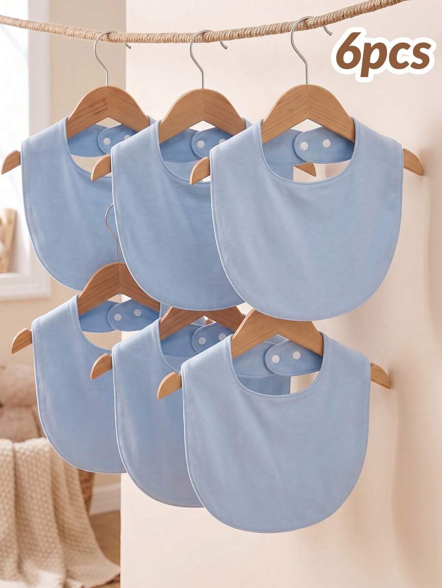 momscare 6pcs Baby Bibs Solid Color Series Minimalist Style Multi ...