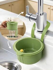 Removable Sink Strainer, Multi-Functional Hanging Sink Basket, Self-Cleaning Anti-Clogging Mesh Filter, Suitable For Kitchen And Bathroom Sinks, Button-Style Sink Strainer Basket - Automatic Food Residue Drainage Basket, Non-Slip Plastic Drainage Basket, Adjustable Wet-Dry Separation Filter, Suitable For RV And Outdoor Use, Multi-Functional Sink Strainer - Multicolor - View 1