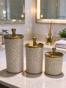 3-Piece High-End Multifunctional Airtight Containers, European-Style Leak-Proof Sealed Containers, Suitable For Tea, Grains, Candies, Kitchen Storage And Preservation, Kitchenware, Jars, Dry Foods, Spices, Coffee, Space-Saving And Anti-Drop. - Multicolor - View 8