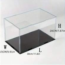 1pc Transparent Acrylic Display Box, Multiple Sizes, Plastic Assembly Dust-Proof Display Box With Matte Black Base, Suitable For Action Figures, Collectibles, Souvenirs, Statues, Models - A - View 13