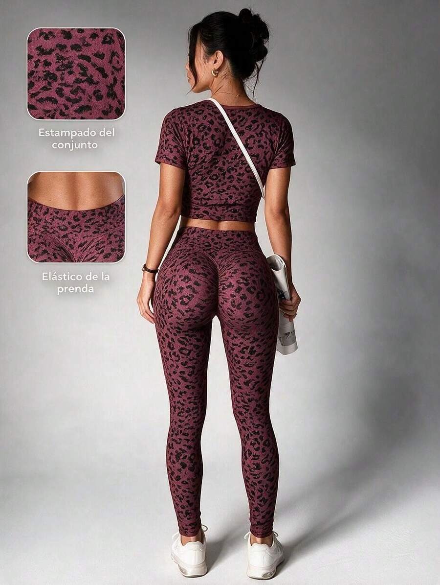 Women Two-Piece Outfits - Hot Pink - View 1