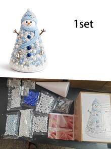 1 Set DIY Beaded Christmas Tree Handmade Kit, Includes Complete Beads And Pendant Accessories, Suitable For Beginners Desktop Christmas Tree Decoration, Holiday Handmade Hanging Ornament Set, Applicable For Home Party And Christmas Gift - Multicolor - View 15