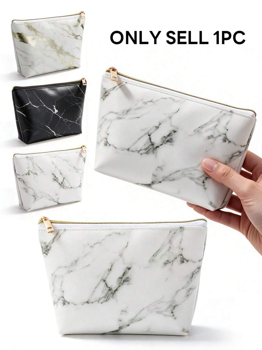 MAANGE Large Capacity Portable Travel Zipper Makeup Bag, Multi-Functional Makeup Brush Storage Organizer Bag