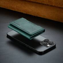 LC.IMEEKE 1pc PU Leather Magnetic Wallet Card Holder Stand MagSafe Accessory Compatible With Phone 18 17 16 15 14 13 12 Pro/Pro Max/Plus/Mini - Army Green - View 7
