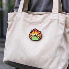 Funny Screaming Frog Enamel Pin, Cute Green Frog Surrounded By Fire Lapel Badge, Cartoon Meme Brooch For Backpack Jacket Hat, Fun Gift For Friends - Multicolor - View 9