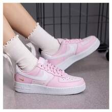 Nike New Women's Lightweight Durable Sports AIR FORCE 1 07 LOW CRSNT Low-Top Sneakers - Pink - View 4