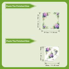 1pc 2D Watercolor Purple Pink Hydrangea Corner Mirror Decorative Sticker, Fresh Green Leaf Floral Diagonal Decal, Waterproof Self-Adhesive Bathroom Mirror Wall Sticker - one-size - View 5