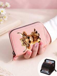 Men's Wallet, Highland Cow Pattern, Multi-Function Card Holder, Coin Purse, Credit Card Holder, Mini Wallet, Suitable For Valentine's Day, Christmas - Multicolor - View 12