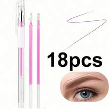 18pcs/26pcs Set Eyebrow Tattoo Pen With Refill Ink, Skin Marker Pen With Ruler, Permanent Makeup Tools - Multicolor - View 13
