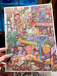Layered 3D Scene Construction Stickers, Fairy Town Cat House Scene PET Stickers, 3D Stackable DIY Miniature Handmade Stickers, Scrapbook Planner Supplies, Aesthetic Bedroom Wall Decor Gift - A - View 12