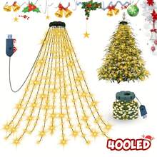 400/220 LED Christmas Indoor String Lights | 20/11 Code 2m Waterfall Tree Lights, USB Powered, High Brightness Bead Lights, 8 Modes, Suitable For Garden, Patio, Home, Christmas Tree Decoration, Holiday Decoration, Event Planning - Multicolor - View 14