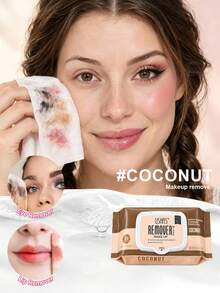 USHAS Makeup Remover Cleansing Towelettes, 5 Scents, 30 Sheets Per Pack, Gentle Soft Wipes For Face Lips Eyes, Resealable Flip Cap, No Irritation, Disposable Makeup Remover Wipes For Daily Travel Home Use - #04 Coconut - View 6