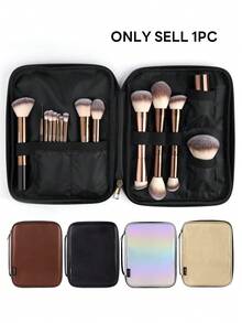 MAANGE Large Capacity Portable Travel Zippered Makeup Bag, Multi-Function Makeup Brush Storage Organizer Bag, Makeup Tools - Multicolor - View 2