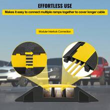 3 Channel Rubber Cable Protector Ramp 1.2 X 1.2 Inch Channel Ramp Speed Bump Heavy Duty Cable Wire Cord Cover Driveway Hose Cable Ramp Protector - 103 X 30 X 5.5 cm - View 6