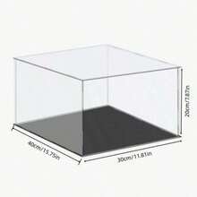 1pc Transparent Acrylic Display Box, Multiple Sizes, Plastic Assembly Dust-Proof Display Box With Matte Black Base, Suitable For Action Figures, Collectibles, Souvenirs, Statues, Models - A - View 15
