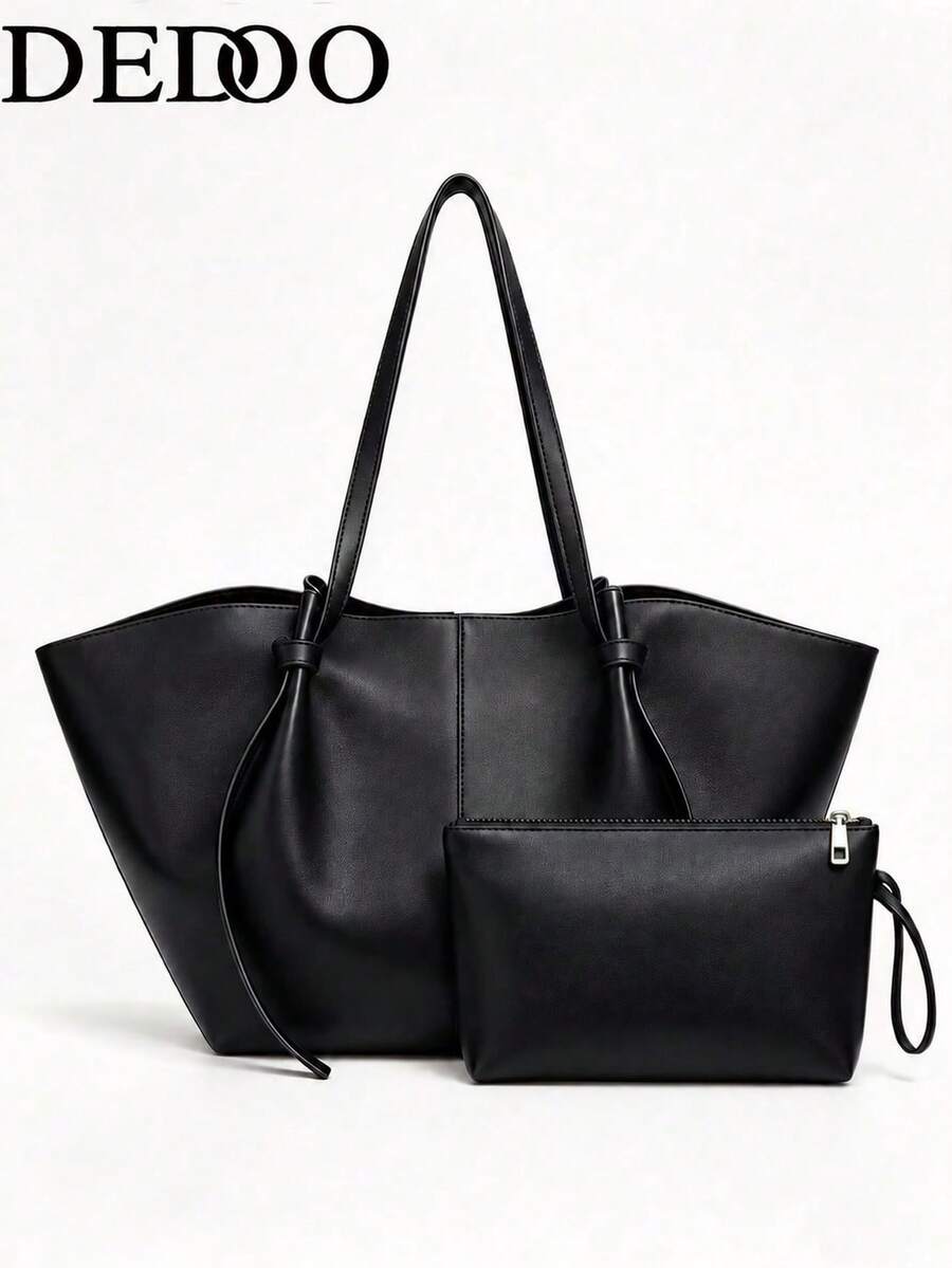 Dedoo Fashionable Large Capacity Trapezoid Bag Designer Style Lock Clasp Women's Shoulder Bag Luxury PU Leather Handbag Premium Underarm Bag