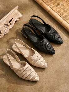 Women Flats - NEGRO-bEIGE - View 1