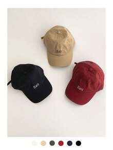 1pc Soft Top Plain Letter Embroidered Baseball Cap, New Spring/Summer Couple Versatile American Style Duck Bill Hat, Designer Style For Men And Women, Large Head Circumference, Grey Vintage Face-Slimming Sun Protection Baseball Cap - Baseball Cap - View 7