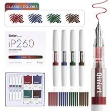Set Languo 24 buah (4 Pena + 20 Kartrid Tinta Pengganti), Seri 5 Warna, Pena Warna-warni, Sempurna untuk Menulis Sehari-hari, Kantor, Penandatanganan Bisnis, Hadiah Liburan - Set - View 16