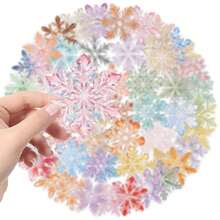 50pcs Colorful Snowflakes Stickers For Adults Teens Sticker Enthusiasts Scrapbooking Journaling Seals And Stickers Add A Fun Touch To Your Devices! - Multicolor - View 5