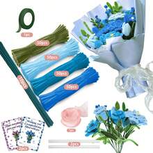 216/266/416Pcs Multi-Color Pipe Cleaners Craft, Pipe Cleaners Bulk With Video Tutorial, Flower Making Kit, Chenille Stems, Floral Wires & Tape, DIY Bouquets, Handmade Valentine's Gift And Party Decorations - SET - View 13