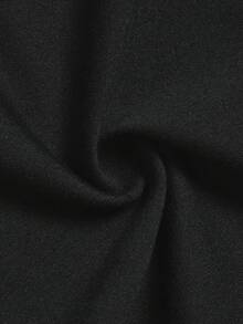 DONICY Women's Autumn Black Ruffle Trim Top, Deep V-Neck Front Zipper Long Sleeve Slim Fit Blouse - Black - View 4