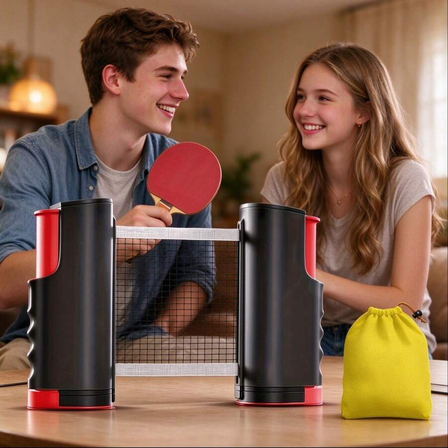 Bộ giá đỡ lưới bóng bàn di động kéo dài, giá đỡ lưới co giãn lắp đặt nhanh, dùng chung cho nhiều loại bàn, bao gồm vợt bóng bàn + bóng bàn, kèm túi đựng dễ mang theo, thể thao giải trí trong nhà/ngoài trời, phù hợp cho thanh thiếu niên và người lớn từ 14 tuổi trở lên, họp mặt gia đình, xây dựng đội nhóm, quà tặng thể thao Giáng Sinh, Halloween, sinh nhật - Nhiều màu - Xem 1