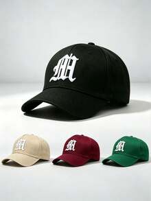 1pc Men Gothic MH Letter Embroidered Baseball Cap Adjustable Fashion Hat For Hiking Casual Street Party Travel Daily Outdoor Wear - Multi-color - View 4