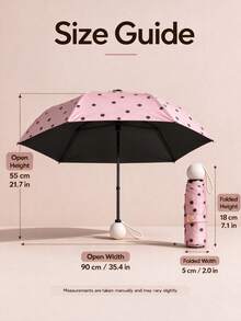 Polka Dot Mini Folding Umbrella, Portable Pocket-Sized Travel Umbrella With Capsule Storage Case, Lightweight And Foldable, Suitable For Daily Outdoor Use, Multiple Colors Available - Multicolor - View 11