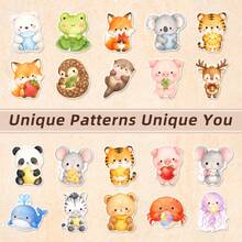 50Pcs PP Watercolor Animal Stickers, Healing Watercolor Cute Style, Including Koalas, Pandas, Dogs, Cats, Rabbits, Squirrels, Dolphins, Frogs And Other Cute Animal Elements, For Journal Collage,Tablet, Notebook, Storage Box, DIY Craft Decoration - Multicolor - View 4