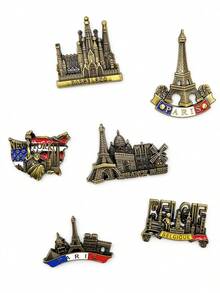 Nam châm tủ lạnh kim loại 3D, quà lưu niệm Pháp, Tây Ban Nha Barcelona, Moscow, nam châm tủ lạnh mini hình tòa nhà, trang trí nhà cửa, trang trí Giáng Sinh, phụ kiện nhà bếp - Nhiều màu - Xem 12