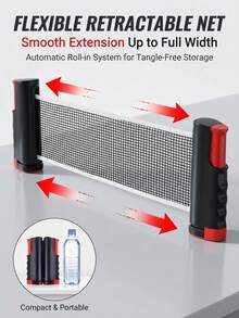 Bộ giá đỡ lưới bóng bàn di động kéo dài, giá đỡ lưới co giãn lắp đặt nhanh, dùng chung cho nhiều loại bàn, bao gồm vợt bóng bàn + bóng bàn, kèm túi đựng dễ mang theo, thể thao giải trí trong nhà/ngoài trời, phù hợp cho thanh thiếu niên và người lớn từ 14 tuổi trở lên, họp mặt gia đình, xây dựng đội nhóm, quà tặng thể thao Giáng Sinh, Halloween, sinh nhật - Nhiều màu - Xem 5