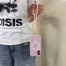 2PCS[Phone Case + Lanyard], Fresh Color Jelly 2-In-1 Magnetic Phone Case Compatible With Iphone 16 17 16e 17e, Matte Feel Anti-Drop Hard Shell Compatible With Iphone 15 14 13 11 16 Pro Max 17 Pro Max 18 Pro Max 12 - Baby Pink - View 7