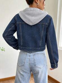 Women Denim Jackets & Coats - Dark Wash - View 3