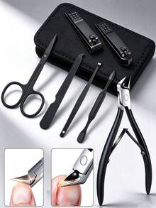 1/6/7pcs Ingrown Nail Trimming & Foot Care Set, Stainless Steel Nail Clippers, Cuticle Scissors, Nail File, Scissors, Portable Nail Care Tool Kit With Storage Box, Suitable For Thick Nails And Ingrown Nails - Nail Care Tools - View 12