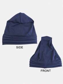 1PC Elastic Headscarf Hat, Pleated Solid Color Base Cap, Chemotherapy ...