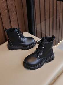 New Boots For Girls, Anti-Slip Ankle Boots, Fashionable Knight Boots For Boys, Children's Boots - Black - View 4
