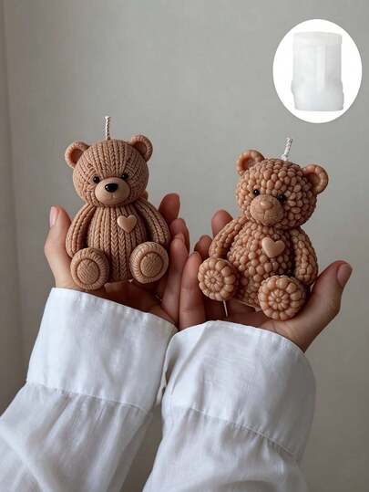 Resin Silicone Mold - Love Bear Silicone Mold Candle Gypsum Drop Jewelry Table Ornament Handmade Mold
