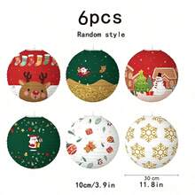 1/3/6pcs/Set Christmas Party Paper Lantern Decoration Set (Assorted Designs) – Featuring Snowflake And Santa Claus Patterns; Suitable For Indoor And Outdoor Hanging; Ideal For Living Rooms, Bedrooms, And Festive Party Decor. - Multicolor - View 14