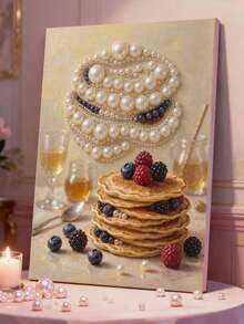 DIY Pearl Painting Kit, Berry Pancake Dessert Pattern, Frameless Wall Art Home Decor - A - View 3