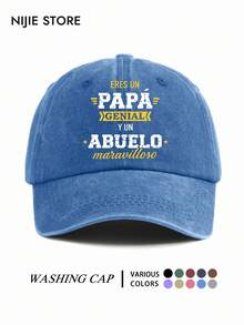 Vintage Washed Spanish Language Dad & Grandpa Print Baseball Cap, Adjustable Duck Bill Hat, Father's Day Gift For Men - A - View 8