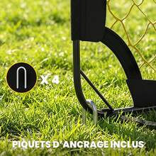 SPORTNOW But de football Pop-up Portable 150 x 110 x 110 cm Pliable Jaune | Cage de Foot Enfant et Adulte Extérieur, 4 Piquets de Sol, Sac de Transport, Sans Montage, pour Jardin, Parc - Multicolore - Voir 3