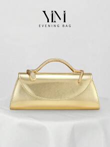 YMI STYLE Gold Fashion Luxury PU Leather Clutch, Snake-Shaped Handbag Design, Charming/Exquisite Wedding Clutch, Suitable For Evening Wear, Artificial Leather Design Handbag/Wedding/Ball, Equipped With Metal Chain, Showcasing Elegant Lady Style - Gold - View 9