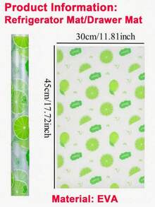 4pcs Reusable Thickened Moisture-Proof Mats (Drawer/Refrigerator Universal) - Lemon Pattern, Drawer Liners, EVA Material, Suitable For Refrigerator And Kitchen Decoration, Kitchen Essential/Supplies/Accessories; Also Suitable For Halloween, Christmas And Other Holiday Decorations. - A - View 10