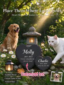 Custom Pet Memorial Slate Stone, Personalized Engraved Heart Marker For Dog Cat, Garden Remembrance Giften - Multicolor - View 12