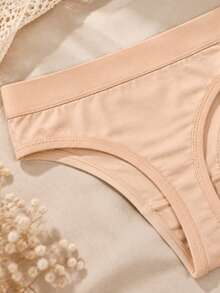 5Pcs Women Ultra-Low Rise Shapely Waist Knitted Panties - Multicolor - View 4